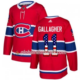 Montreal Canadiens Hockeydrakt Brendan Gallagher 11 2017-2018 USA Flag Fashion Svart Adidas Authentic - Herre